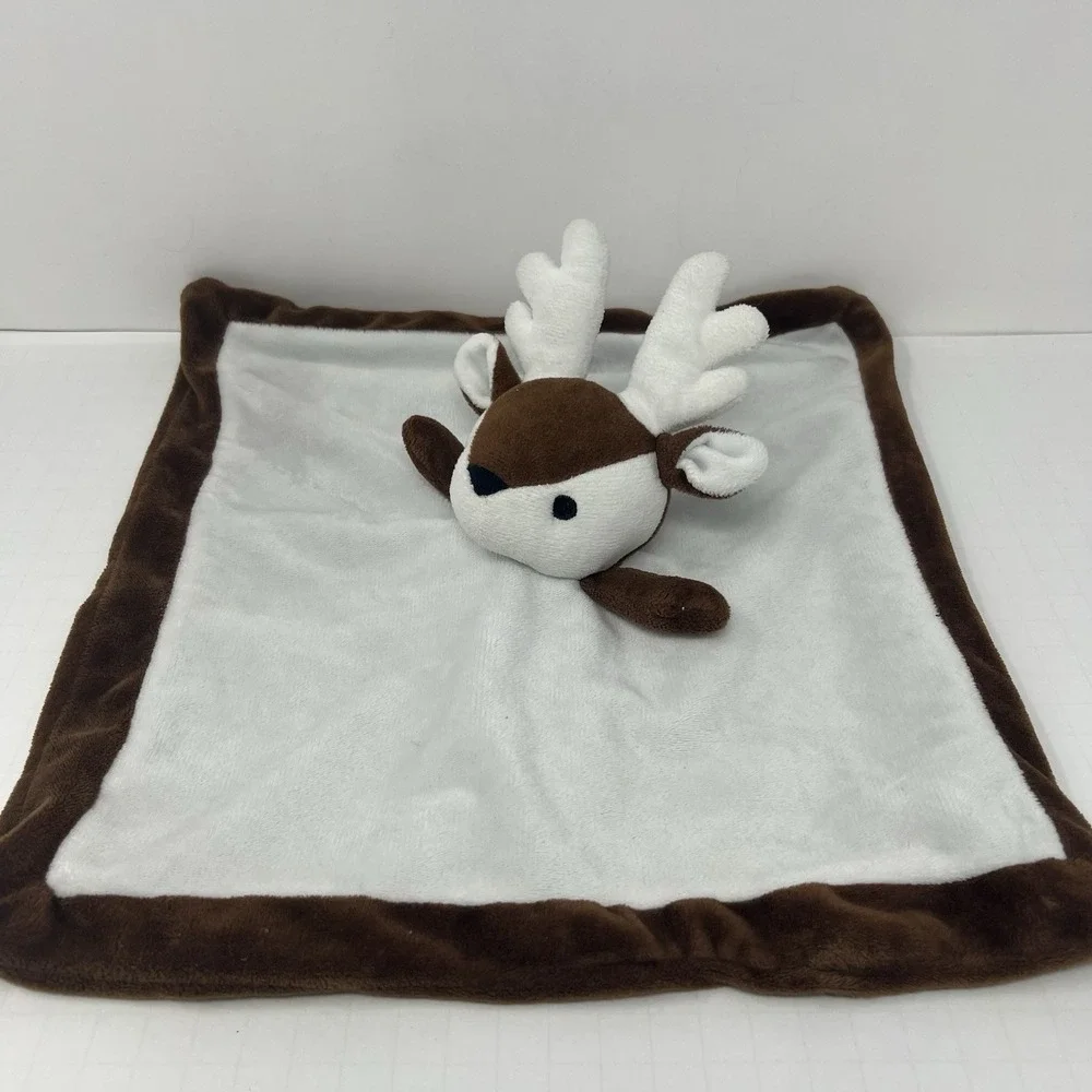 Reindeer Lovey Security lovies Brown White Plush Baby Comfort Toy 12x13